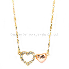 925 Silver 14K 18K Gold Heart Necklace Fashion Gift